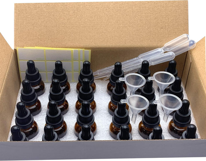 YIZHAO Pipettenflasche 30ml, Apothekerflasche Braunglas mit [Dropper Pipette Glas], Braunglasflasche