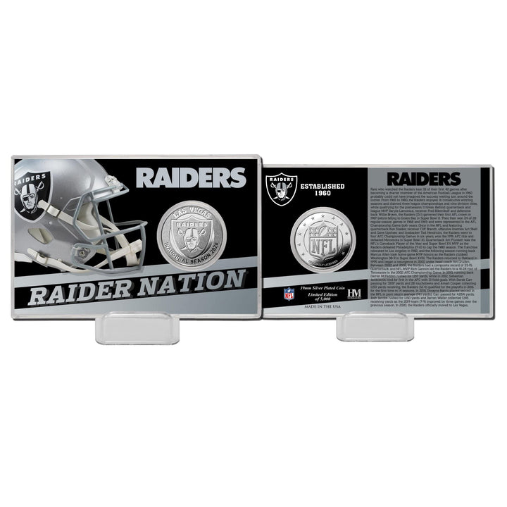 Highland Mint Las Vegas Raiders Team History Silver Coin Card