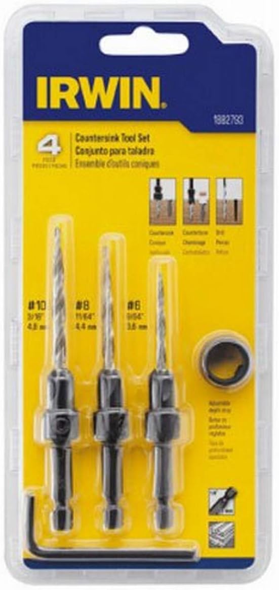 Irwin Tools 1882793 SPEEDBOR Kegelsenker Holzbohrer, 4-teilig