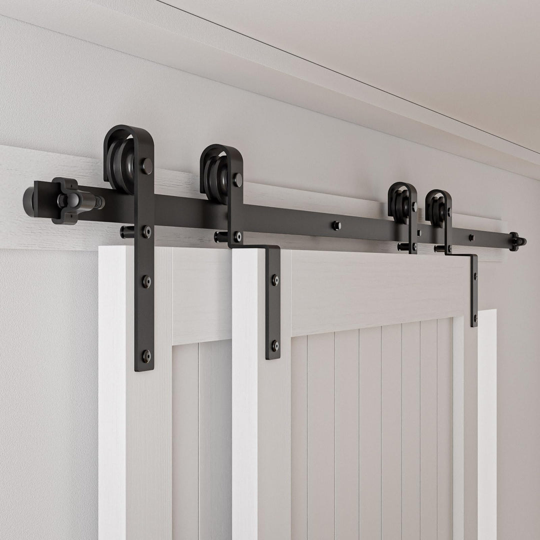 Schiebetürbeschlag Bypass Doppeltür 153cm Schiebetüren Schiebetürsystem Komplettset Laufschiene Roll