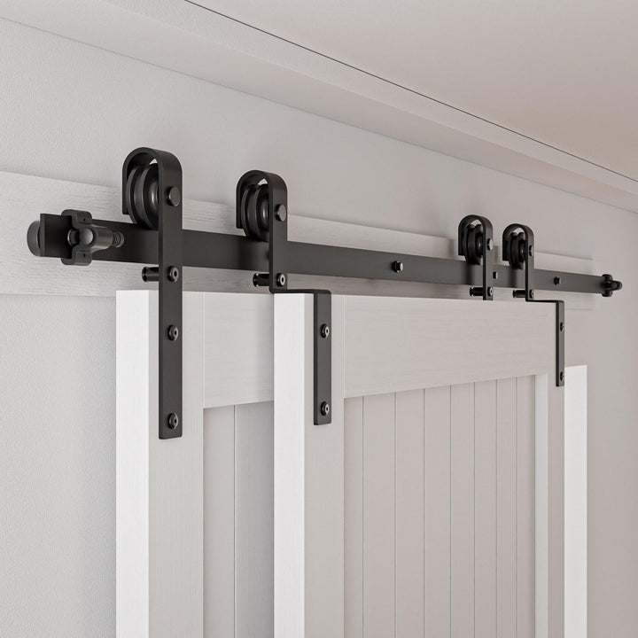 Schiebetürbeschlag Bypass Doppeltür 153cm Schiebetüren Schiebetürsystem Komplettset Laufschiene Roll