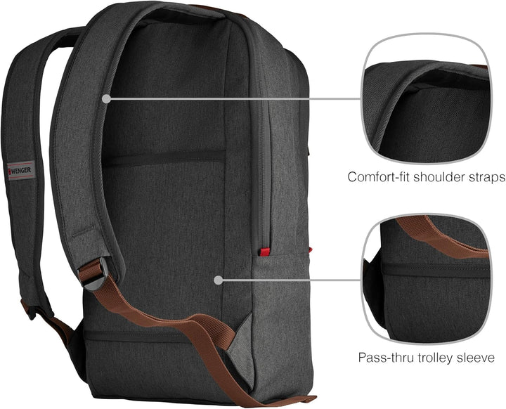 WENGER CityUpgrade Laptop-Rucksack mit Umhängetasche, Kompakt, Notebook bis 16 Zoll, Tablet bis 12 Z