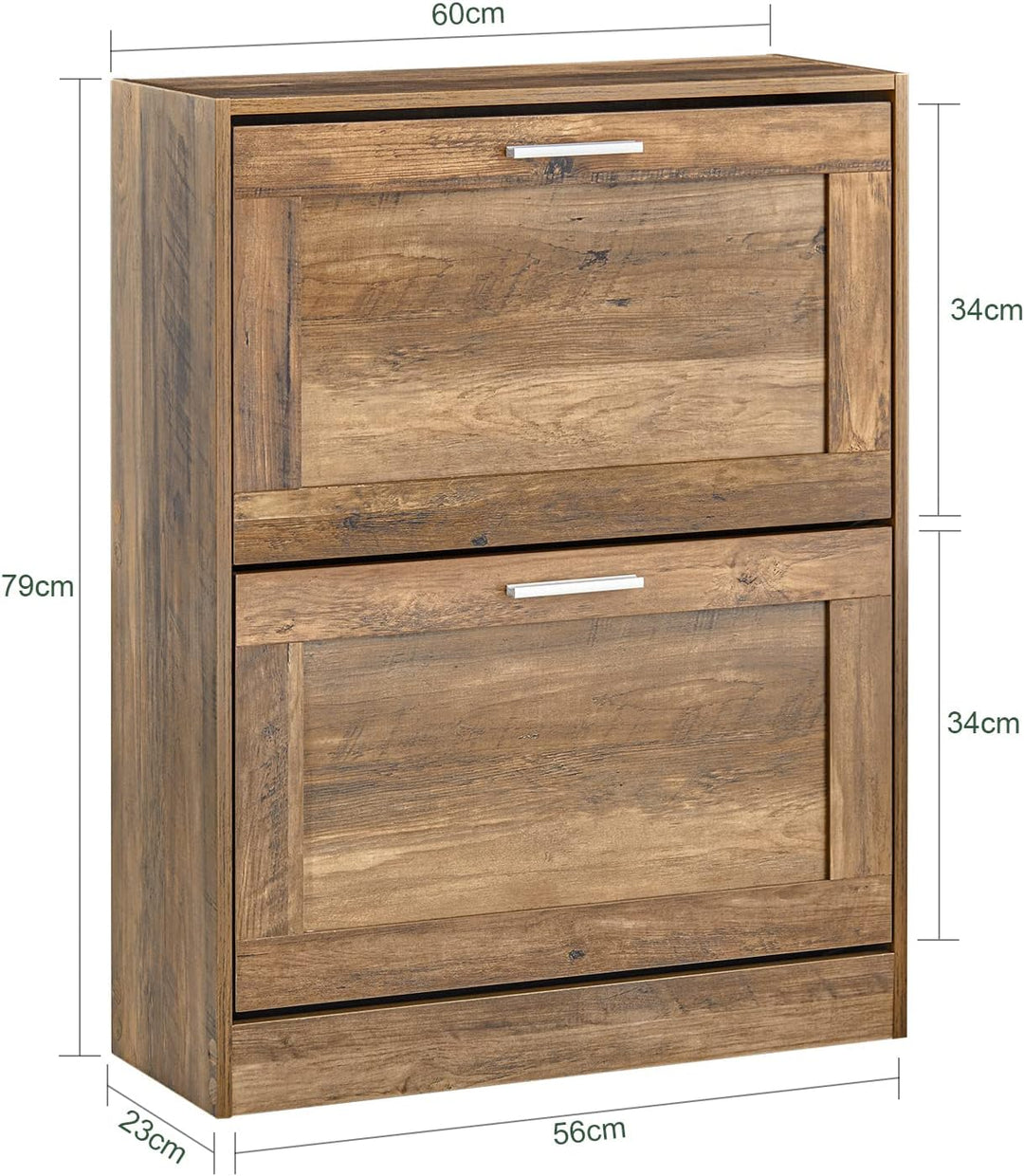 SoBuy Schuhschrank schmal Schuhkipper mit 2 Klappen – Platzsparendes Schuhregal geschlossen mit höhe