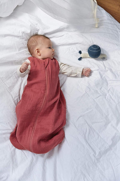 LÄSSIG Baby Sommerschlafsack ohne Ärmel Muslin Baumwolle GOTS zertifiziert unisex/Muslin Sleeping Ba