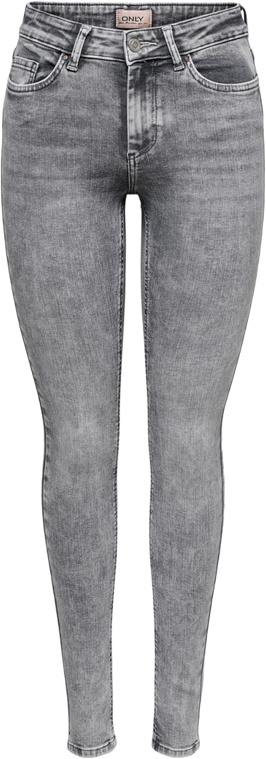 ONLY Female Skinny Jeans ONLBLUSH Mittlere Taille Skinny Fit Jeans XS Light Grey Denim, XS Light Gre
