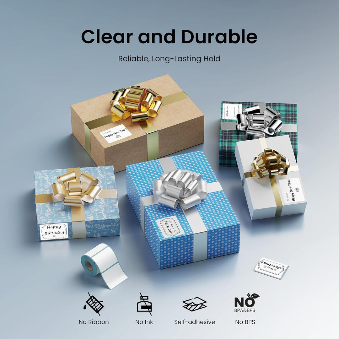 CLABEL 6 Rollen Weiss Etikettenband für 220B 221B 230B 320B Etikettendrucker selbstklebend Thermo Et