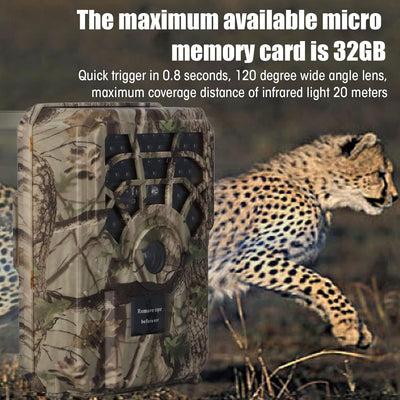 CCYLEZ Jagdkamera 720P 5MP, 1280x720P 25FPS HD-Video-Jagdkamera mit 120-Grad-Weitwinkel, 0,8-s-Trigg