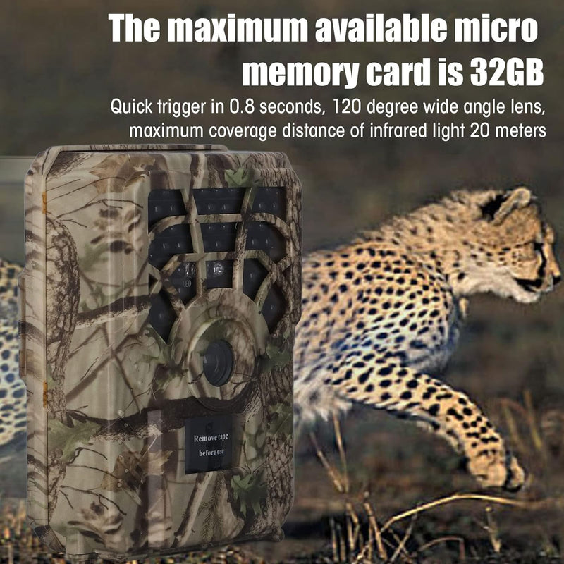 CCYLEZ Jagdkamera 720P 5MP, 1280x720P 25FPS HD-Video-Jagdkamera mit 120-Grad-Weitwinkel, 0,8-s-Trigg