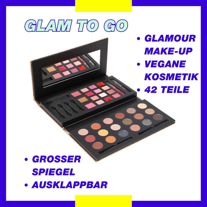 ZMILE COSMETICS Glam To Go Beauty Box vegane Kosmetik mit Spiegel - Kleines Make Up Set für Unterweg