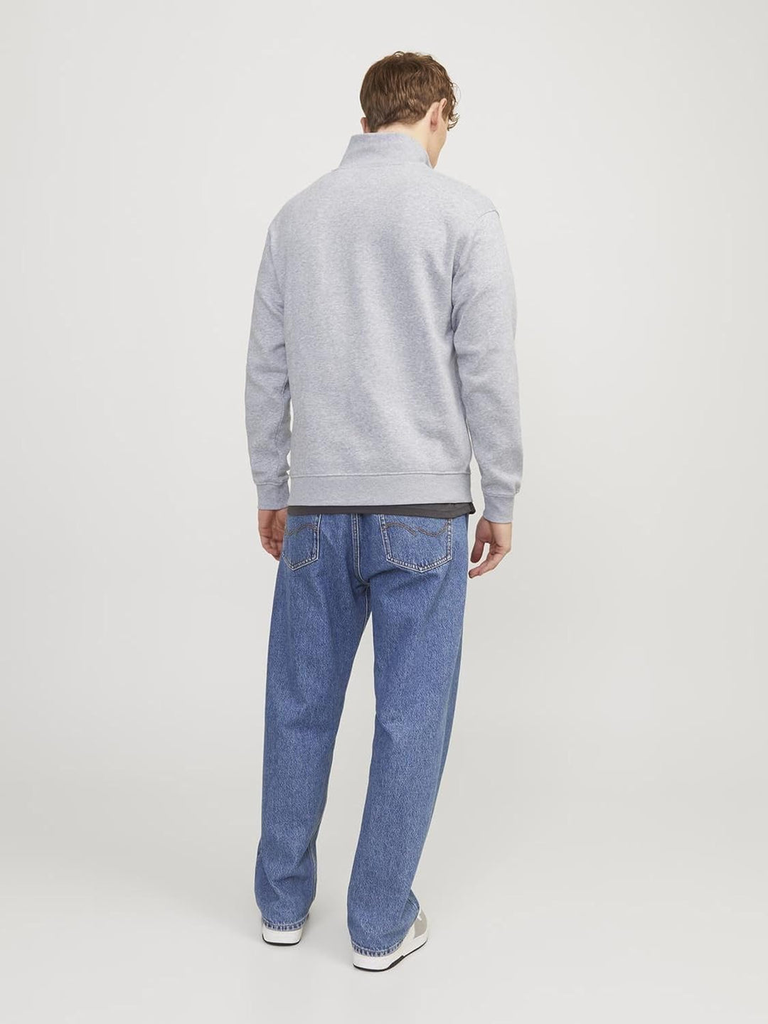 JACK & JONES Male Kapuzenjacke Einfarbig Kapuzenjacke Sweatshirt XS Light Grey Melange, Sweatshirt X