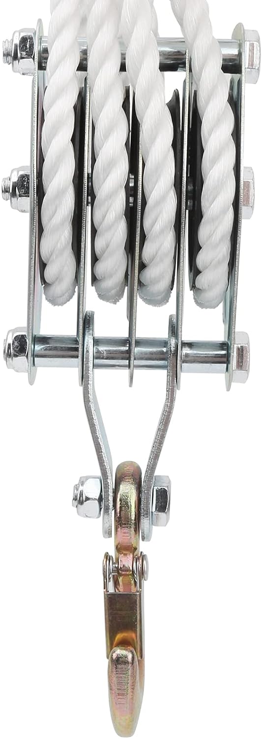Flaschenzug 2000 kg Tragkraft seilzug Verzinkter Stahl 65 ft Seillänge flaschenzug mit seilbremse Um