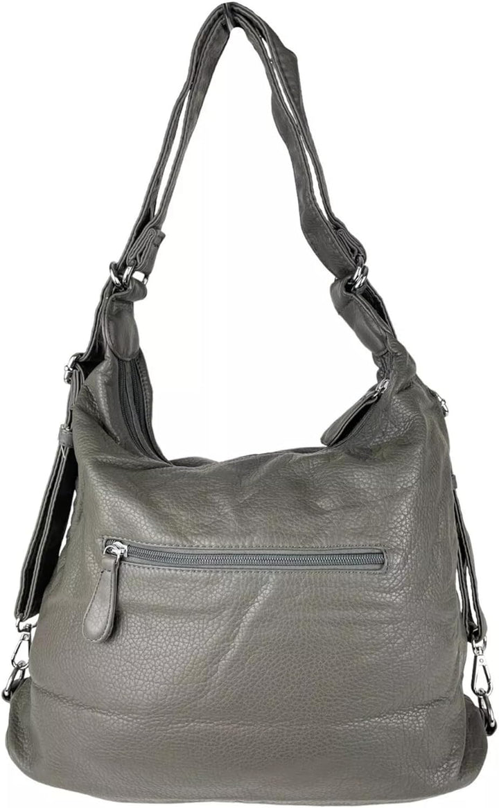 kennydoo Rucksacktasche I 2in1 Damen Rucksack und Handtasche in Einem I Schultertasche einfarbig uni