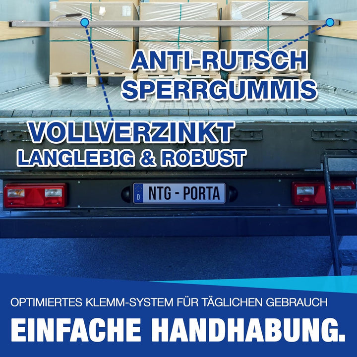 2 x Spannbrett, 1,92-2,72 m Zwischenwandverschluss Ladungssicherung und Transportsicherung für PKW L