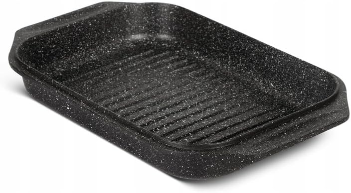ZILNER Universalbräter Gourmet Granit – hochwertiger Bräter mit Deckel, ideal zum Schmoren, Grillen