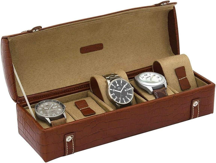 Uhrentruhe Friedrich|23 CROCO FIVE PECANO für 5 Armbanduhren