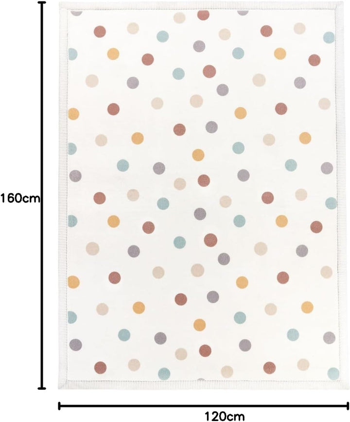 TT Home Waschbarer Teppich Krabbelmatte Babyzimmer Kinder rutschfest Flauschig Punkte, Farbe:Blau Ge