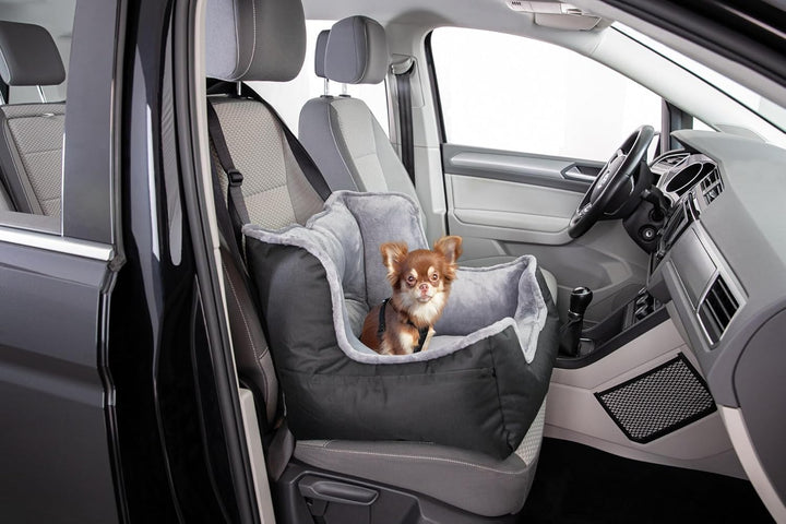 TRIXIE Autositz für Hunde - auch als Reisebettchen - Befestigungsgurte für Fahrzeugsitz - Gurtdurchf