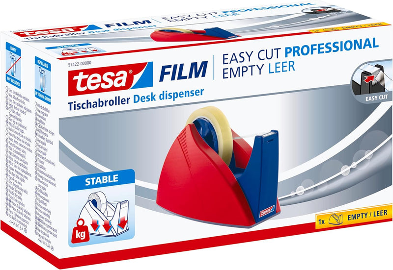 tesa Easy Cut Professional - Standfester Tischabroller für tesafilm - zur Verarbeitung von grossen K