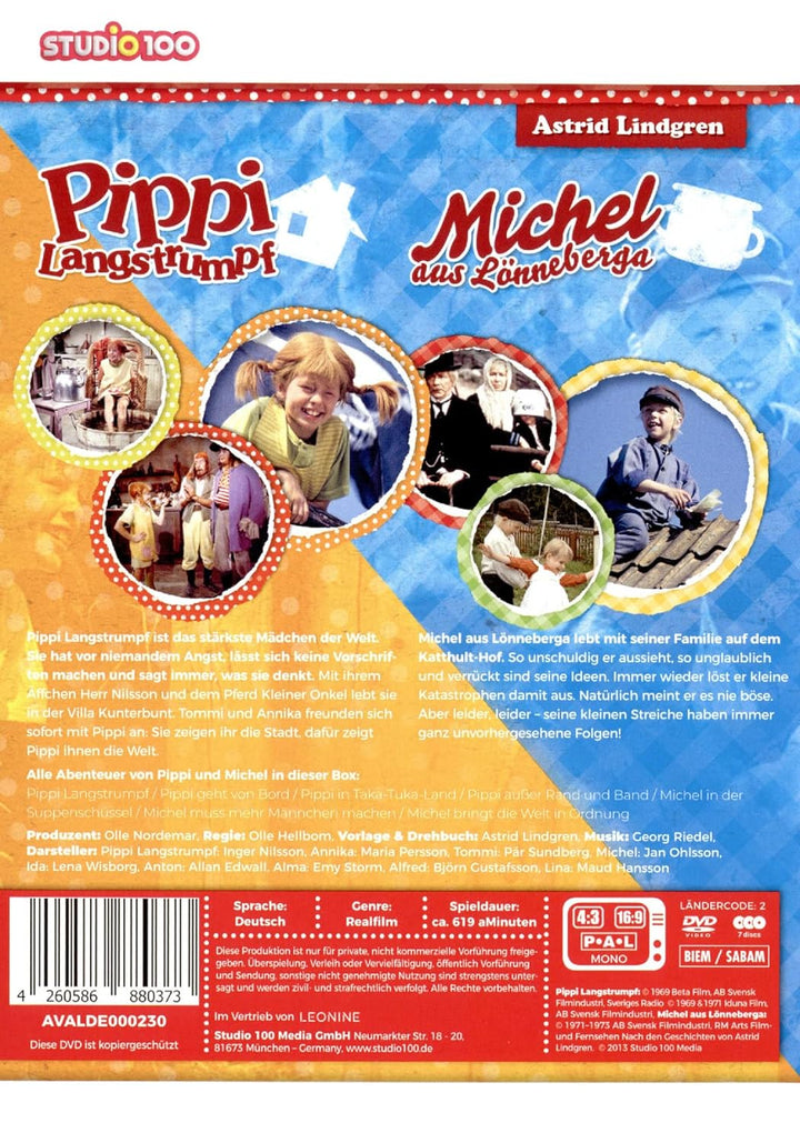Pippi Langstrumpf / Michel aus Lönneberga - Spielfilm Komplettbox [7 DVDs], DVD