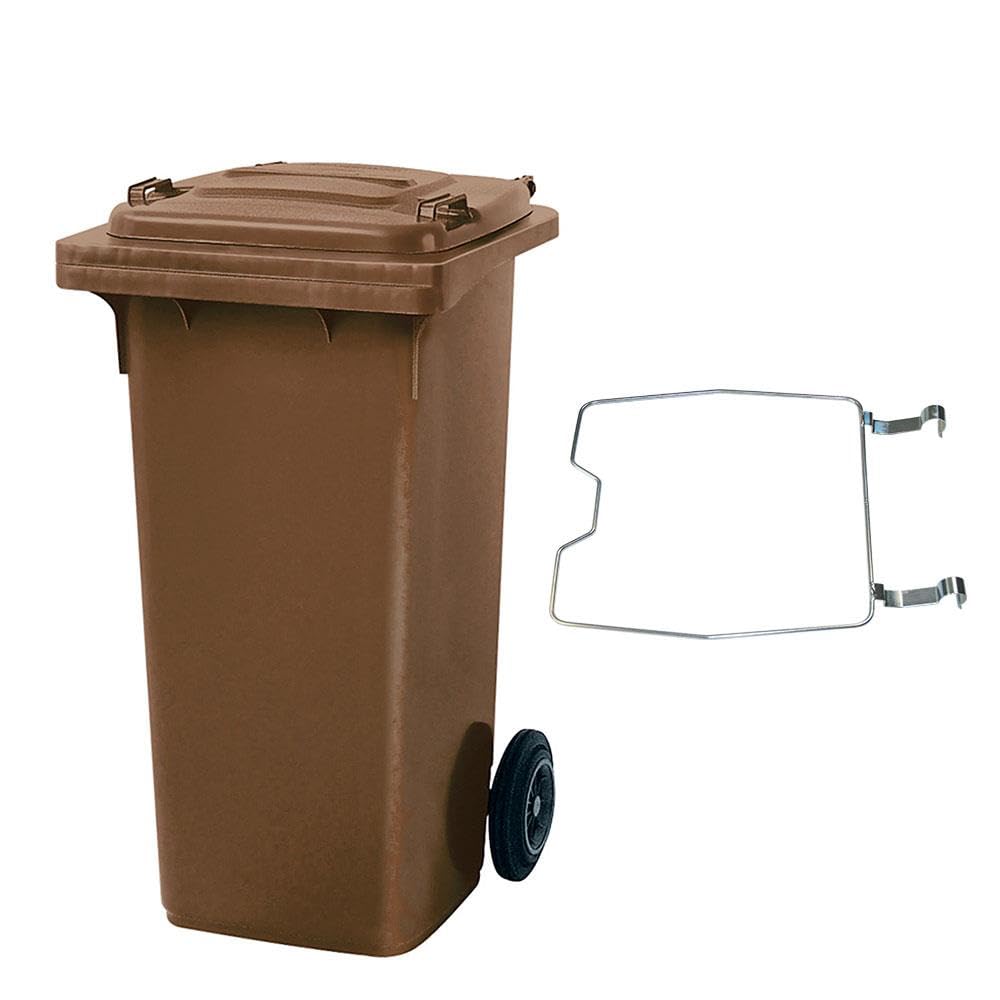 BRB Mülltonne MGB 120 Liter, mit Klemmring für Müllsäcke (braun), braun