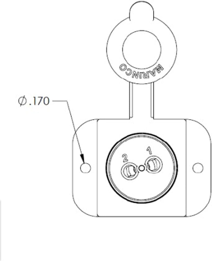 Marinco ConnectPro Buchse mit 2 Kabeln, 12VBRS2. Stecker und Buchse, Stecker und Buchse