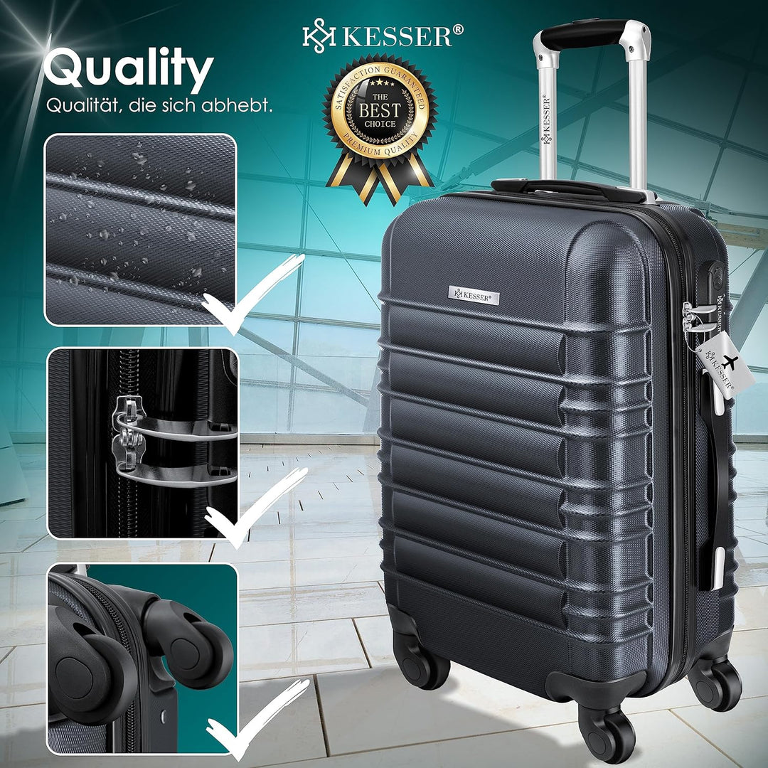 KESSER® Handgepäck Reisekoffer Hartschalen-Koffer Inkl. Kofferwaage + Gepäckanhänger Trolley Gepäck