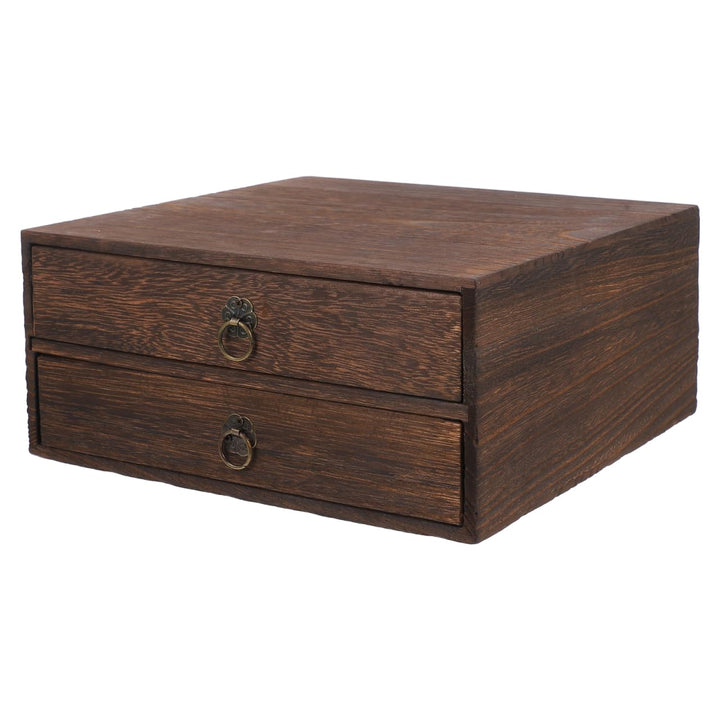 Vintage Holzschublade 10.04X9.57X4.45In Desktop Organizer Schubladenbox Massivholz Aufbewahrungsbox