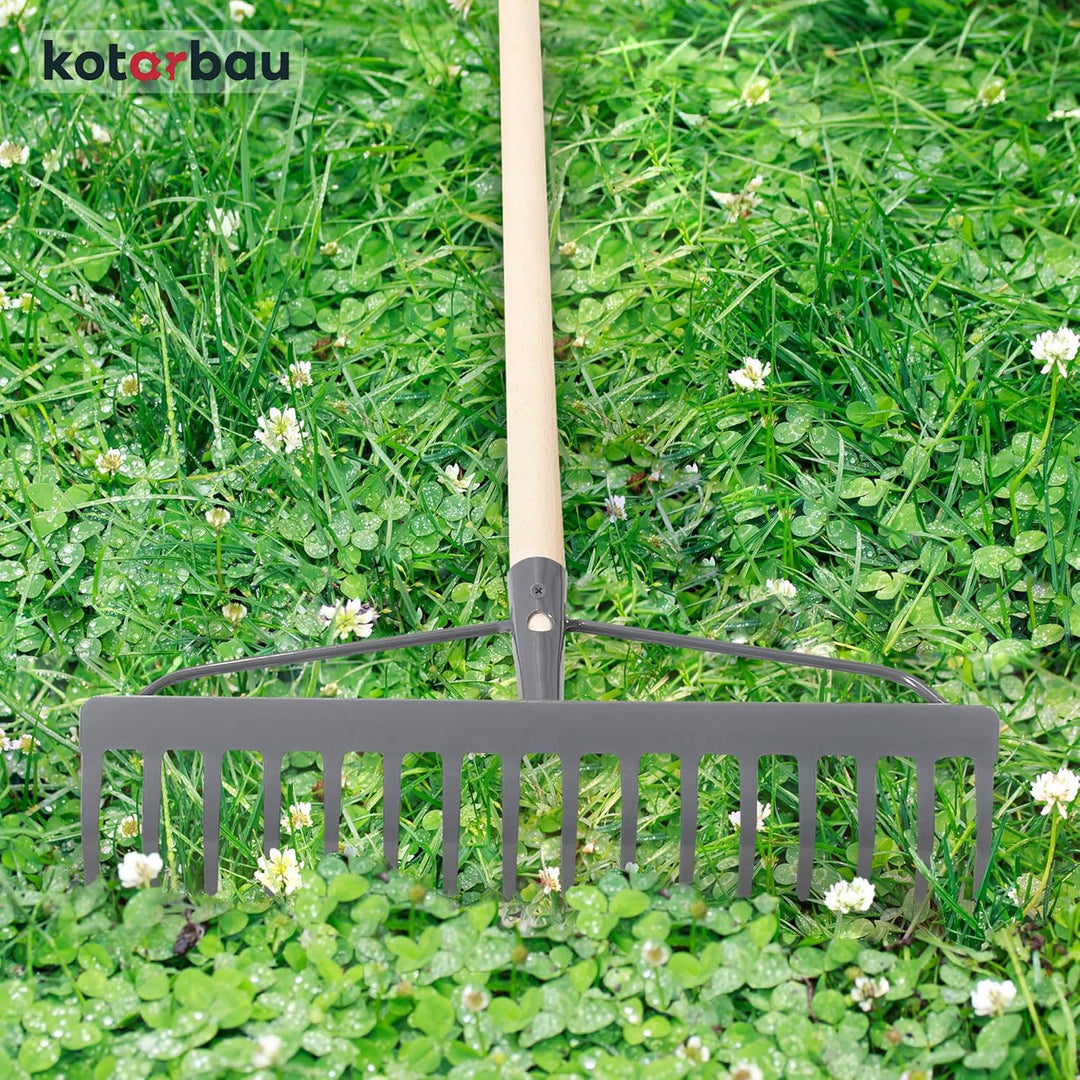 KOTARBAU® Laubrechen - 46 cm - Metall Rechen für Gras &amp; Laub - ohne Holzstiel - Gartenrechen - Rasen