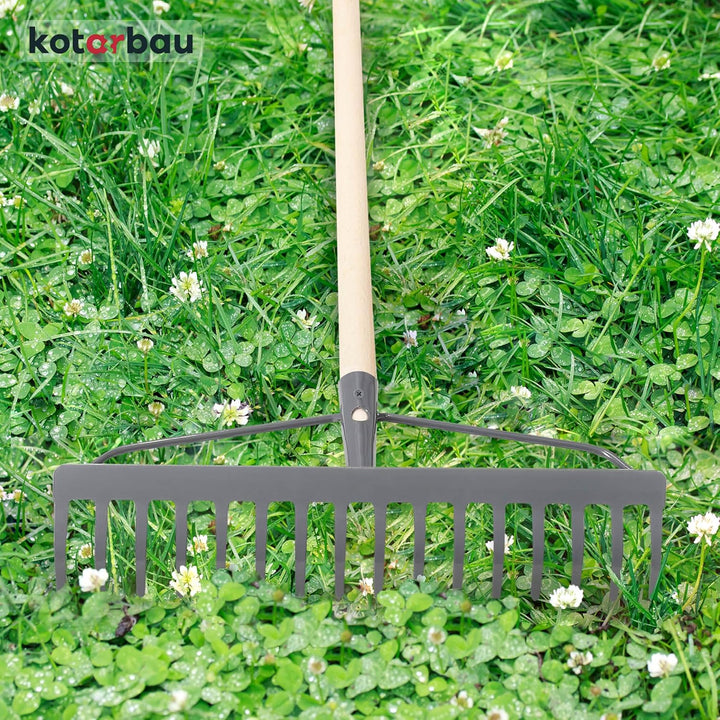 KOTARBAU® Laubrechen - 46 cm - Metall Rechen für Gras &amp; Laub - ohne Holzstiel - Gartenrechen - Rasen