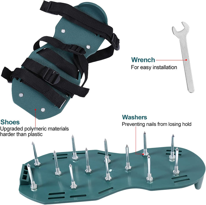 Yosoo Health Gear 1 Paar Rasenbelüfter-Sandalen, Robuste Gras-Spikes-e, Vormontiert für mit Verlänge