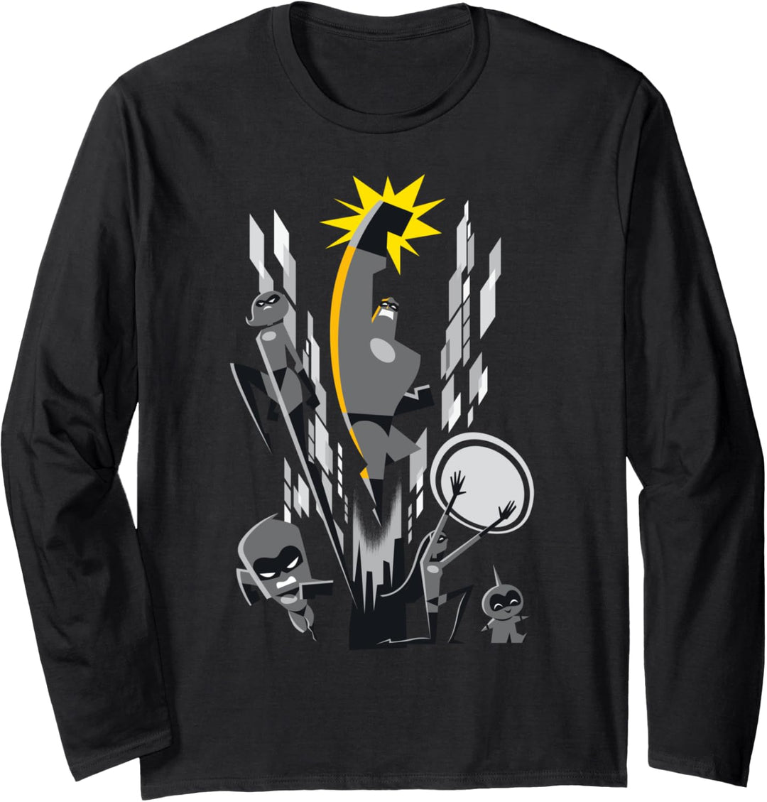Disney Pixar Incredibles 2 Retro City Super Langarmshirt