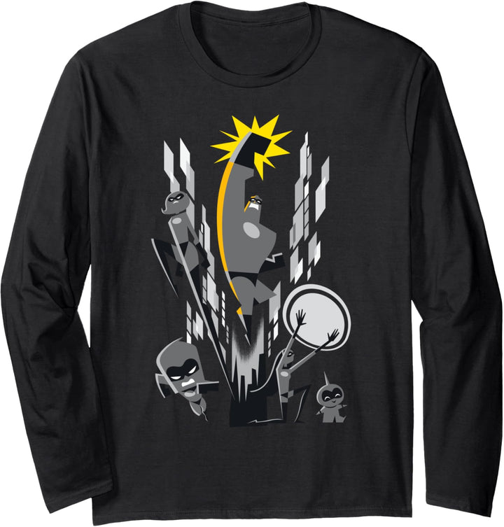 Disney Pixar Incredibles 2 Retro City Super Langarmshirt
