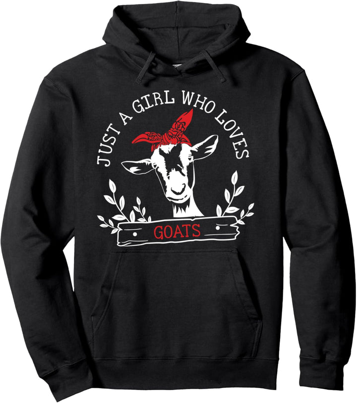 Nur ein Mädchen, das Ziegen liebt Pullover Hoodie