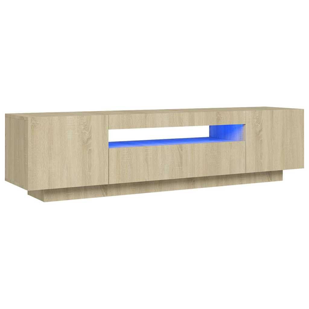 vidaXL TV Schrank mit LED-Leuchten Lowboard Sideboard Fernsehschrank Fernsehtisch TV Möbel Tisch Boa