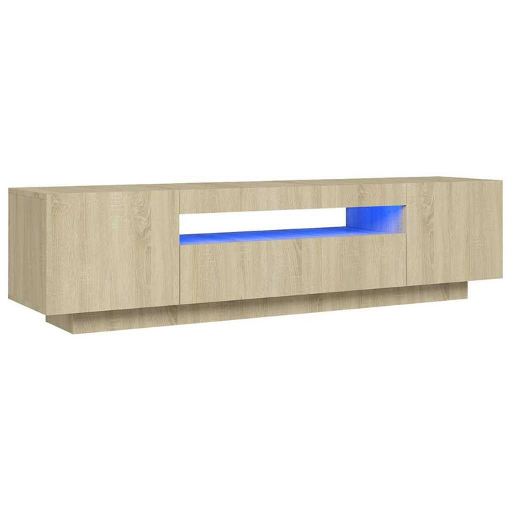 vidaXL TV Schrank mit LED-Leuchten Lowboard Sideboard Fernsehschrank Fernsehtisch TV Möbel Tisch Boa