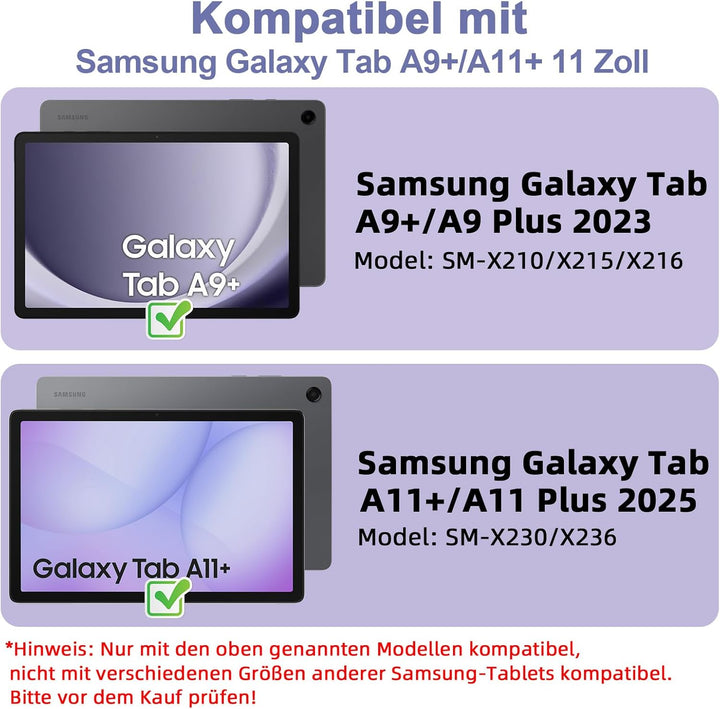 Bettdow für Samsung Galaxy Tab A9+/A9 Plus 2023 Tastatur Hülle, Deutsch QWERTZ Layout Abnehmbarer Be