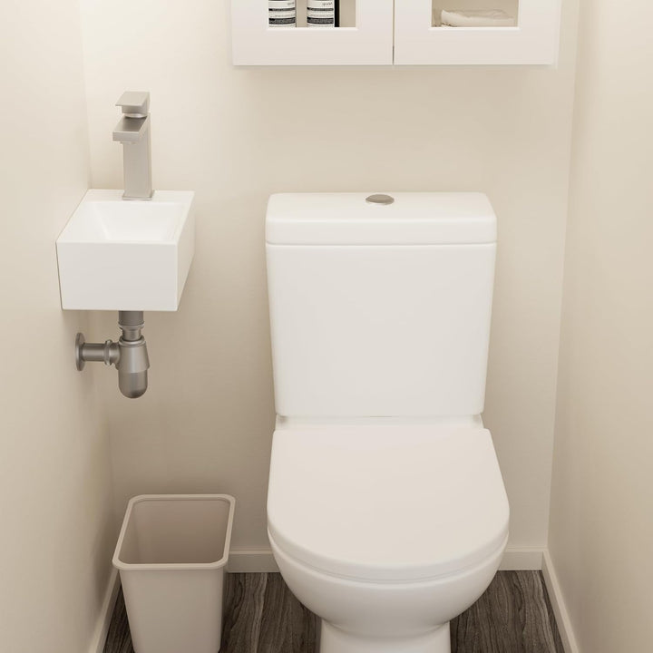 KES Waschbecken Gäste WC Aufsatzwaschbecken Waschschale Keramik Handwaschbecken Badezimmer für Wasch