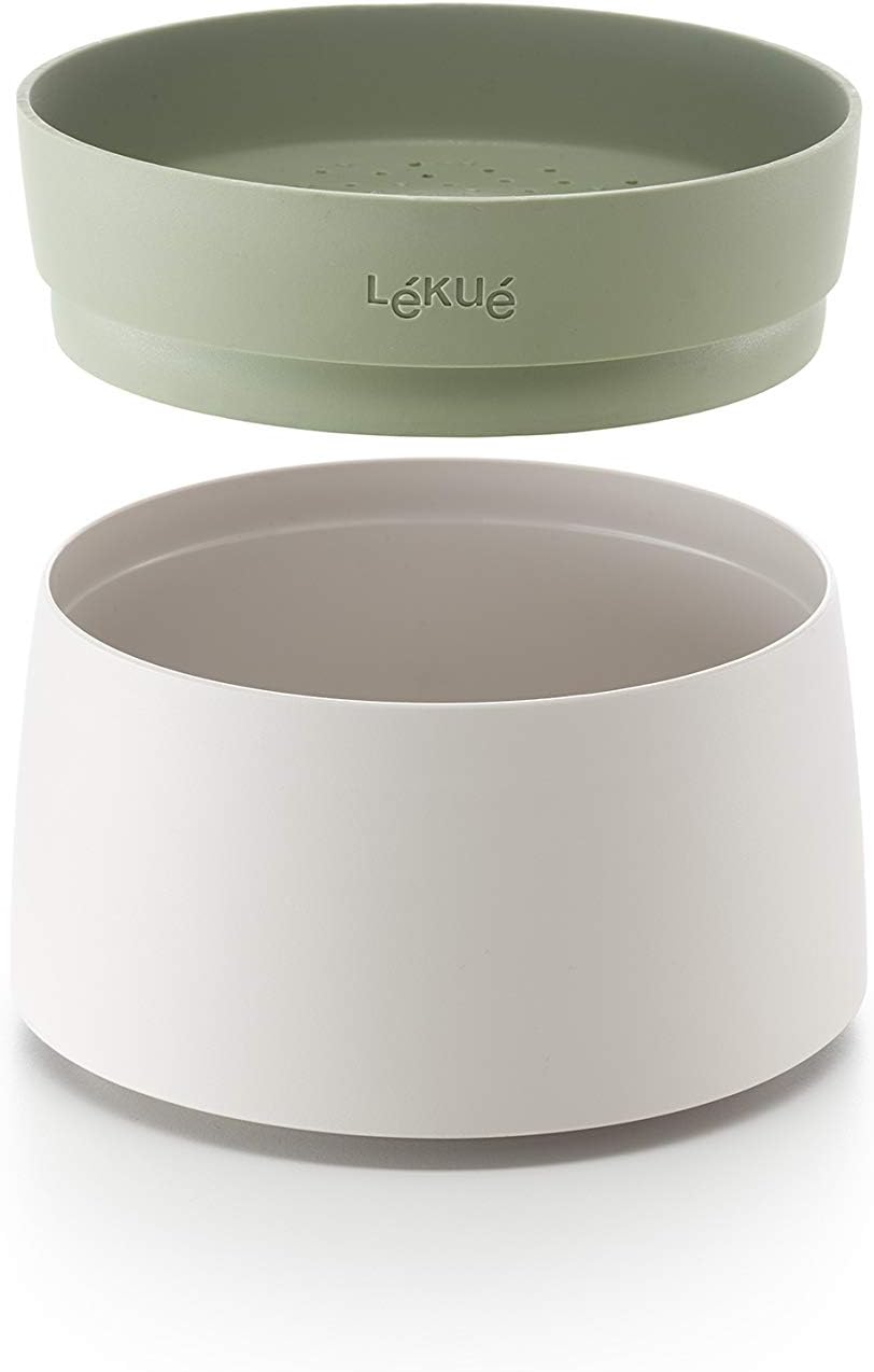 Lékué Veggie Burger Set, 1 Liter, Silikon, rot und grün