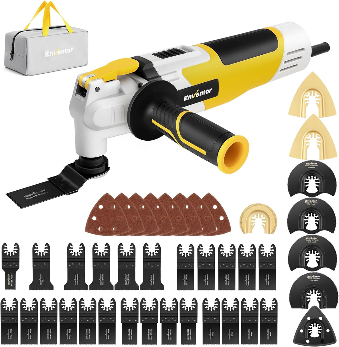 ENVENTOR Oszillationswerkzeug, 280W Multifunktionswerkzeug mit 42 Zubehör, 6 Variable Geschwindigkei