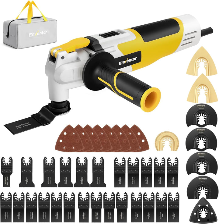 ENVENTOR Oszillationswerkzeug, 280W Multifunktionswerkzeug mit 42 Zubehör, 6 Variable Geschwindigkei