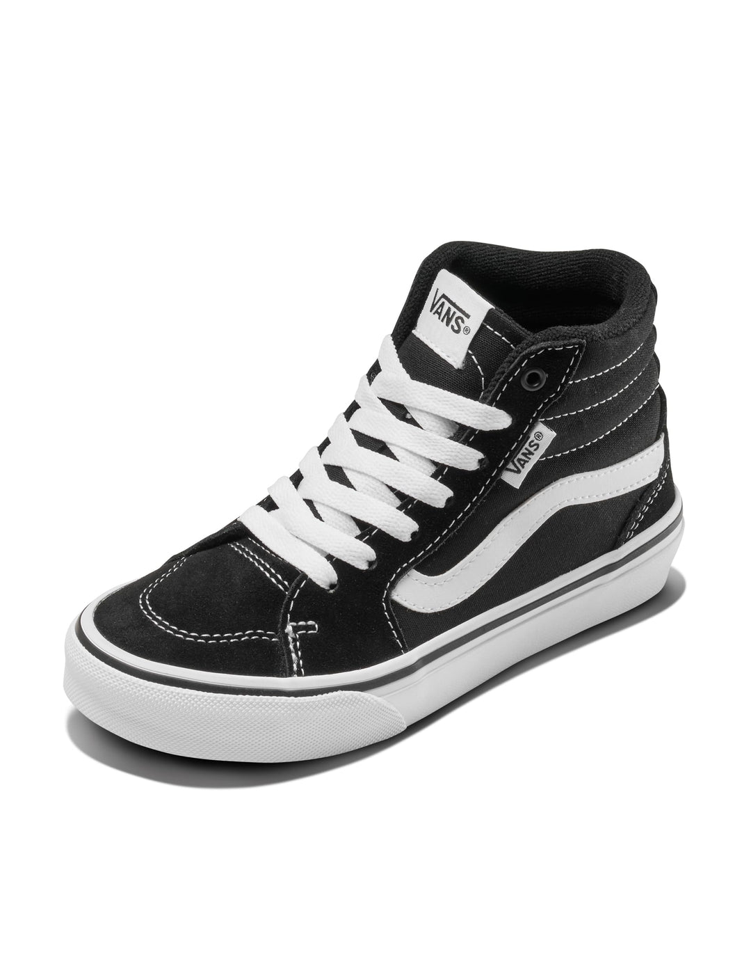 Vans Unisex Kinder Filmore Hi Sneaker 27 EU Suede Canvas Black White, 27 EU Suede Canvas Black White