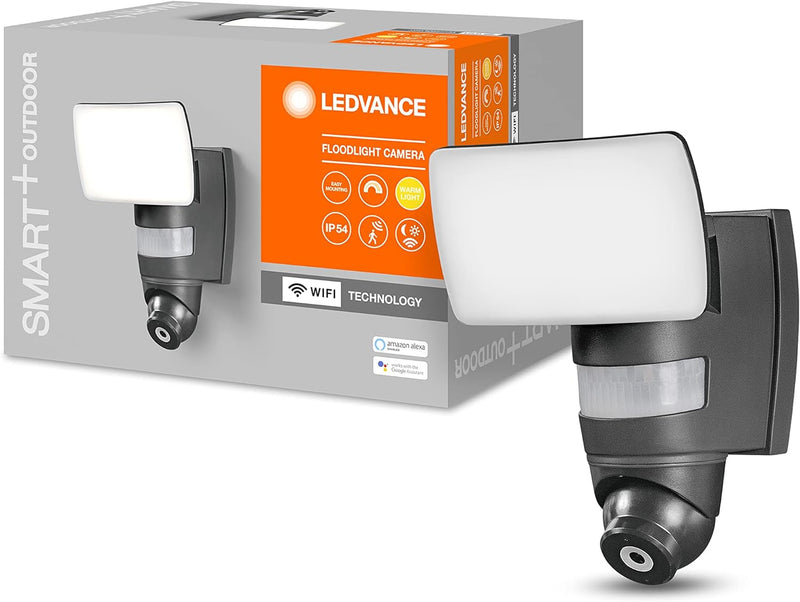 LEDVANCE Smarte Security LED Leuchte mit integrierter Kamera, Flutstrahler für Aussen mit WiFi Techn