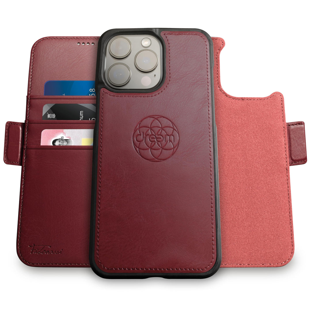 Dreem Fibonacci iPhone 14 Pro Max Brieftaschen-Etui / 2-in-1 stossfestes Etui und abnehmbares Folio