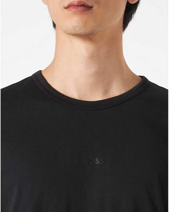BOSS Herren Tokks Stückgefärbtes T-Shirt aus Bio-Baumwolle mit Logo-Print L Black1, L Black1