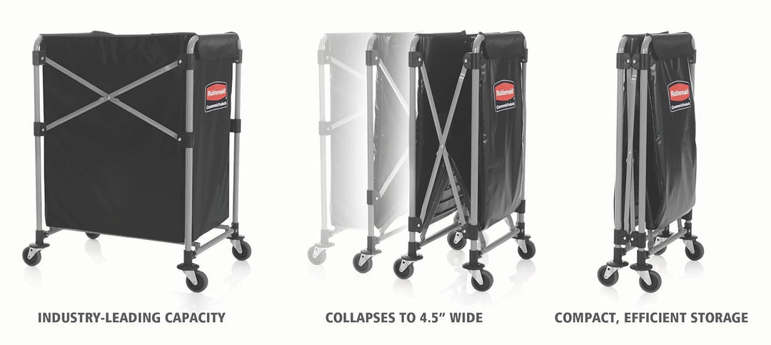 Rubbermaid Commercial Products Wäschewagen-Rahmen X-Cart , zusammenklappbar, 150 l, Grau 150 L, 150