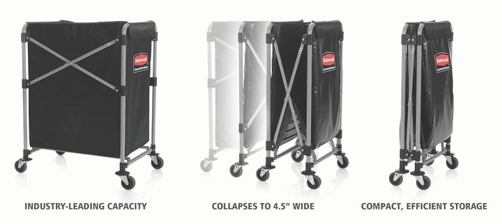 Rubbermaid Commercial Products Wäschewagen-Rahmen X-Cart , zusammenklappbar, 150 l, Grau 150 L, 150