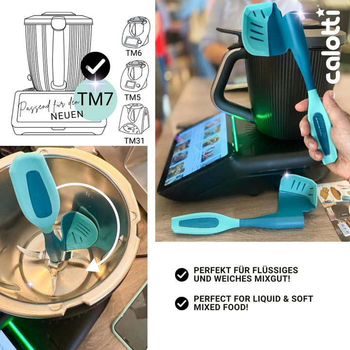 Calotti® Drehkellenspatel Silikon +, für Thermomix® TM6®,TM5® und TM31®. Einfaches Aufnehmen von Mix