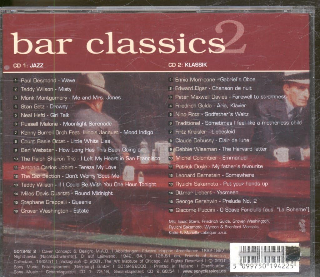Bar Classics 2, Audio-CD