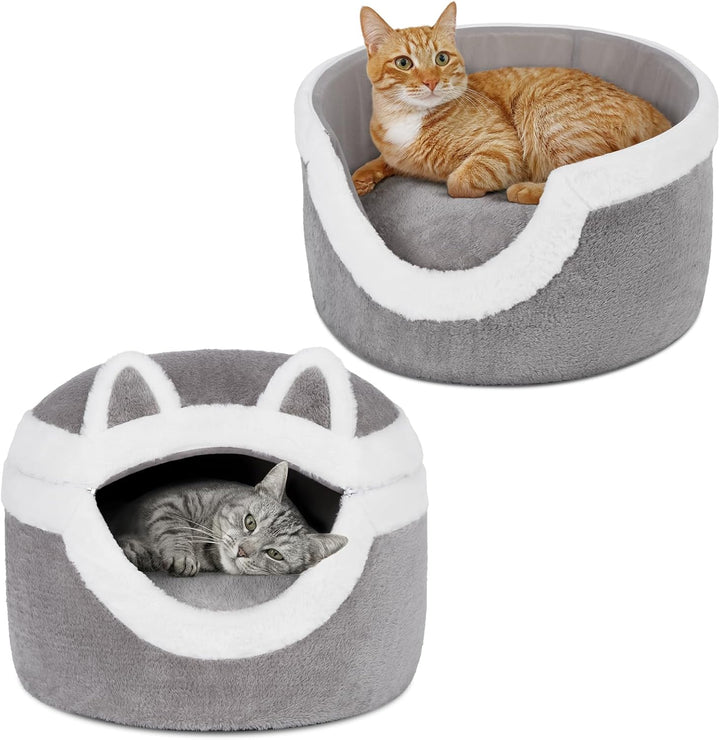 Ownpets 3-in-1 Katzenbett Höhle - Abnehmbares Schlafkissen für Indoor, Winter, Warm - Mit Weichem Ka