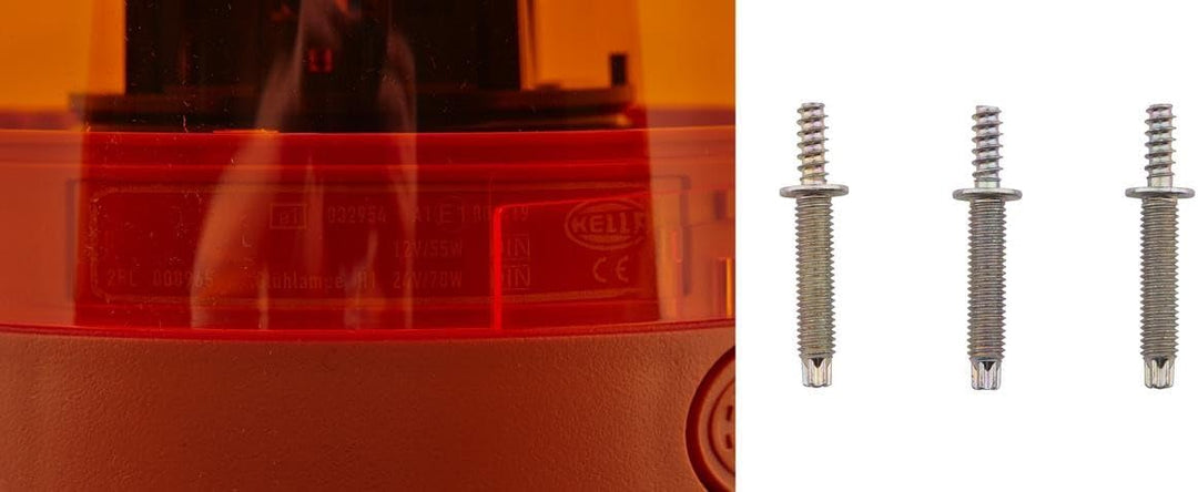 HELLA - Halogen-Rundumkennleuchte - KL JuniorPlus - 12V - gelb - Anbau/geschraubt - Stecker: Flachst